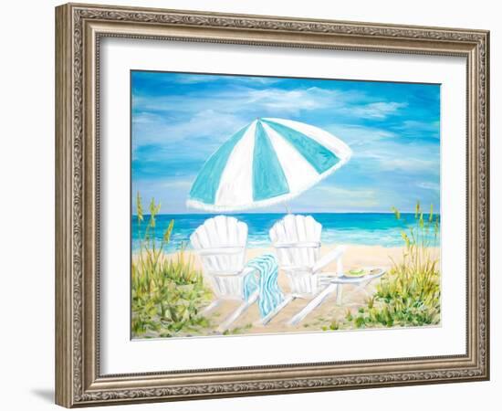 Beach Umbrella-Julie DeRice-Framed Art Print