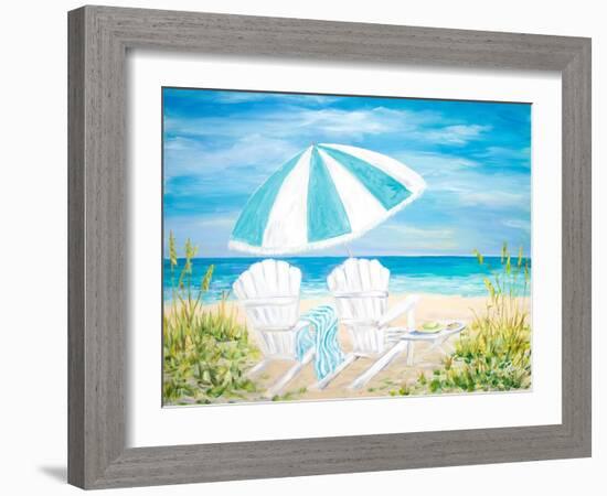 Beach Umbrella-Julie DeRice-Framed Art Print