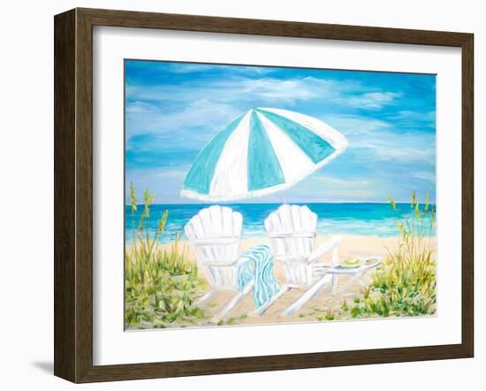 Beach Umbrella-Julie DeRice-Framed Art Print