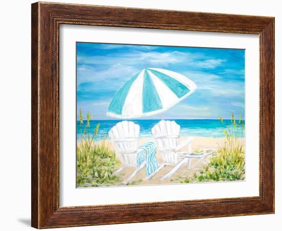 Beach Umbrella-Julie DeRice-Framed Art Print