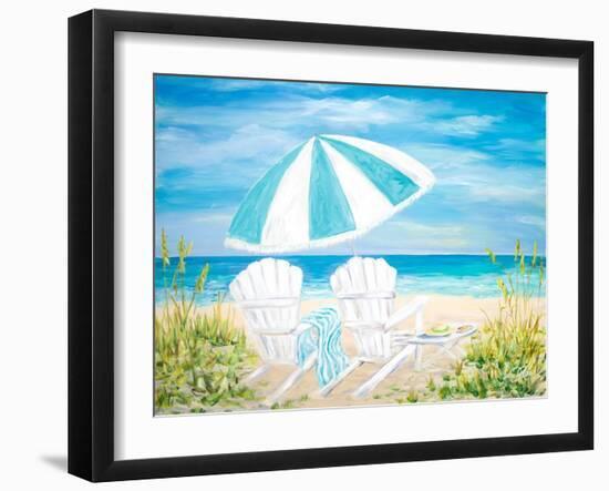 Beach Umbrella-Julie DeRice-Framed Art Print