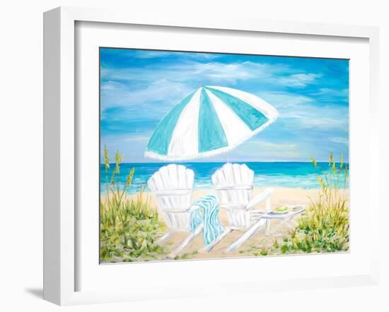 Beach Umbrella-Julie DeRice-Framed Art Print