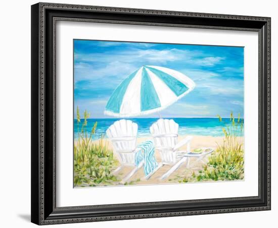 Beach Umbrella-Julie DeRice-Framed Art Print