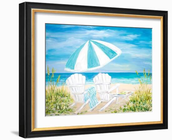 Beach Umbrella-Julie DeRice-Framed Art Print