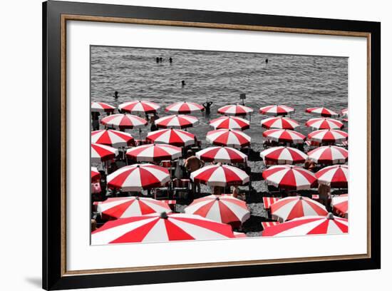 Beach Umbrellas Amalfi Coast Italy-null-Framed Photo