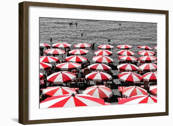 Beach Umbrellas Amalfi Coast Italy-null-Framed Photo