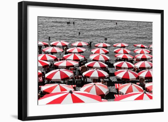 Beach Umbrellas Amalfi Coast Italy-null-Framed Photo