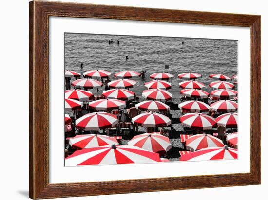 Beach Umbrellas Amalfi Coast Italy-null-Framed Photo