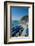 Beach umbrellas lining the beach in Monterosso al Mare, Cinque Terre, Italy.-Michael DeFreitas-Framed Photographic Print