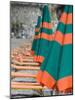 Beach Umbrellas, Spiaggia Grande, Positano, Amalfi Coast, Campania, Italy-Walter Bibikow-Mounted Photographic Print