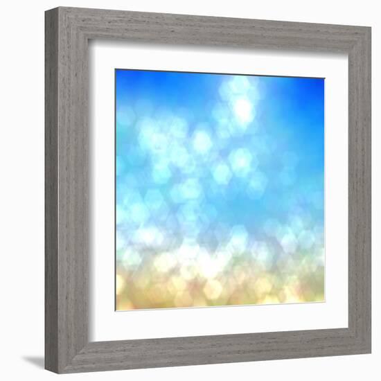 Beach under Sun Shot in Manual Mode Out of Focus-VibrantImage-Framed Art Print