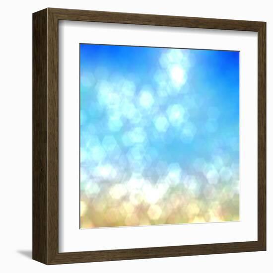 Beach under Sun Shot in Manual Mode Out of Focus-VibrantImage-Framed Art Print