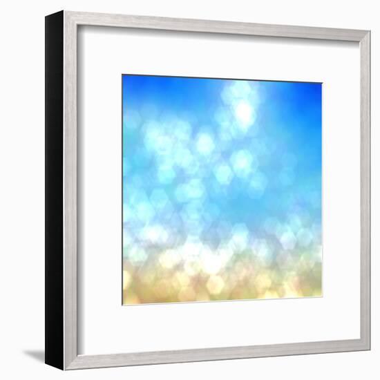 Beach under Sun Shot in Manual Mode Out of Focus-VibrantImage-Framed Art Print