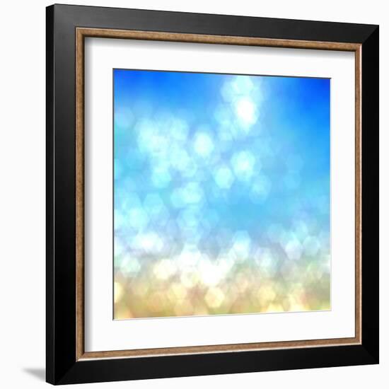 Beach under Sun Shot in Manual Mode Out of Focus-VibrantImage-Framed Art Print