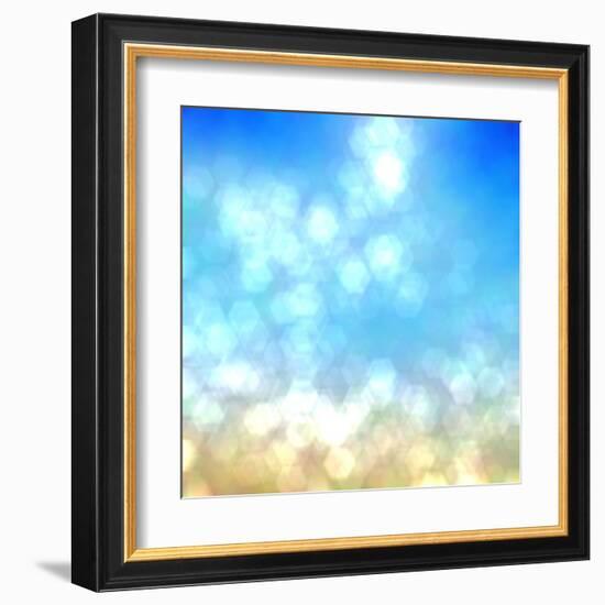 Beach under Sun Shot in Manual Mode Out of Focus-VibrantImage-Framed Art Print