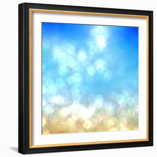 Beach under Sun Shot in Manual Mode Out of Focus-VibrantImage-Framed Premium Giclee Print