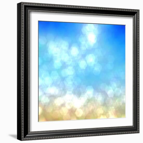 Beach under Sun Shot in Manual Mode Out of Focus-VibrantImage-Framed Art Print