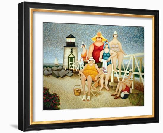 Beach Vacation-Lowell Herrero-Framed Art Print