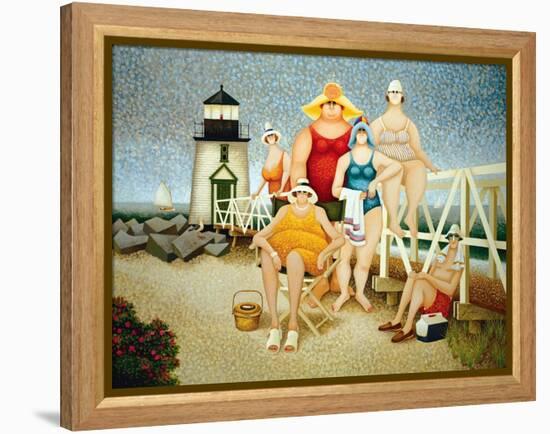 Beach Vacation-Lowell Herrero-Framed Stretched Canvas