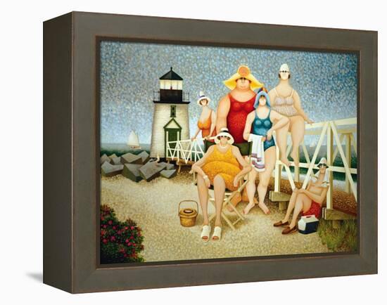 Beach Vacation-Lowell Herrero-Framed Stretched Canvas