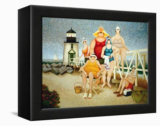 Beach Vacation-Lowell Herrero-Framed Stretched Canvas