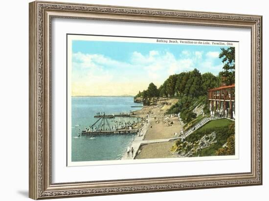 Beach, Vermilion-on-the-Lake, Ohio-null-Framed Art Print