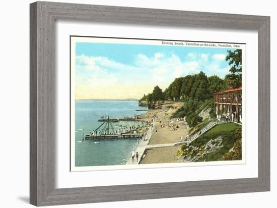 Beach, Vermilion-on-the-Lake, Ohio-null-Framed Art Print