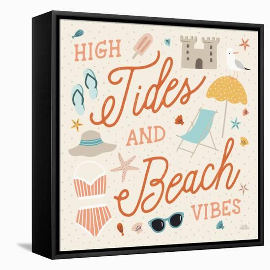 Beach Vibes III-Laura Marshall-Framed Stretched Canvas