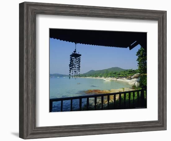 Beach View from Bungalow, Laem Yai Hut Home, Hat Sai Kaew Beach, Ko Samet Island, Rayong, Thailand-Richard Nebesky-Framed Photographic Print