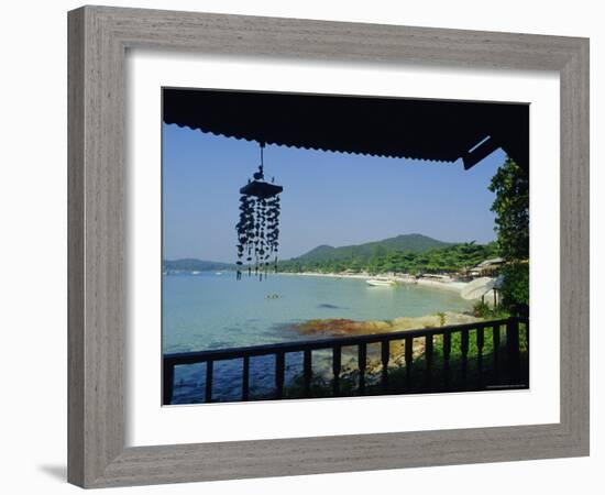 Beach View from Bungalow, Laem Yai Hut Home, Hat Sai Kaew Beach, Ko Samet Island, Rayong, Thailand-Richard Nebesky-Framed Photographic Print