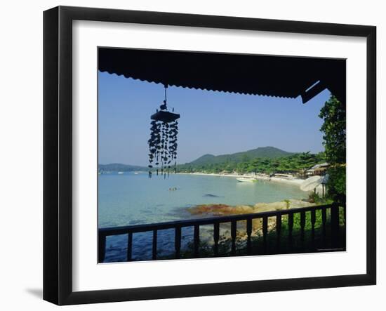 Beach View from Bungalow, Laem Yai Hut Home, Hat Sai Kaew Beach, Ko Samet Island, Rayong, Thailand-Richard Nebesky-Framed Photographic Print