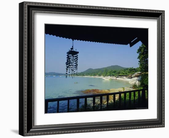 Beach View from Bungalow, Laem Yai Hut Home, Hat Sai Kaew Beach, Ko Samet Island, Rayong, Thailand-Richard Nebesky-Framed Photographic Print