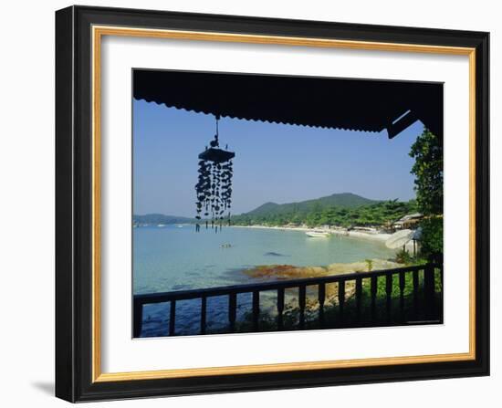 Beach View from Bungalow, Laem Yai Hut Home, Hat Sai Kaew Beach, Ko Samet Island, Rayong, Thailand-Richard Nebesky-Framed Photographic Print