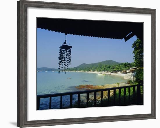 Beach View from Bungalow, Laem Yai Hut Home, Hat Sai Kaew Beach, Ko Samet Island, Rayong, Thailand-Richard Nebesky-Framed Photographic Print