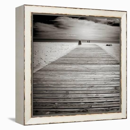 Beach View with Timber Jetty-Luis Beltran-Framed Premier Image Canvas