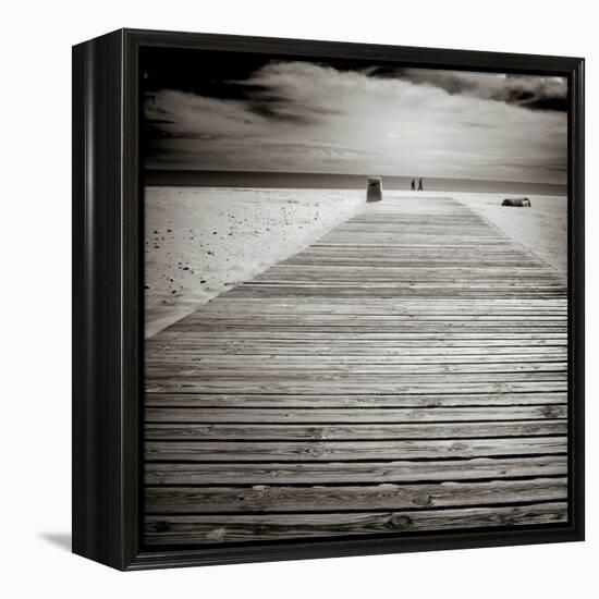 Beach View with Timber Jetty-Luis Beltran-Framed Premier Image Canvas