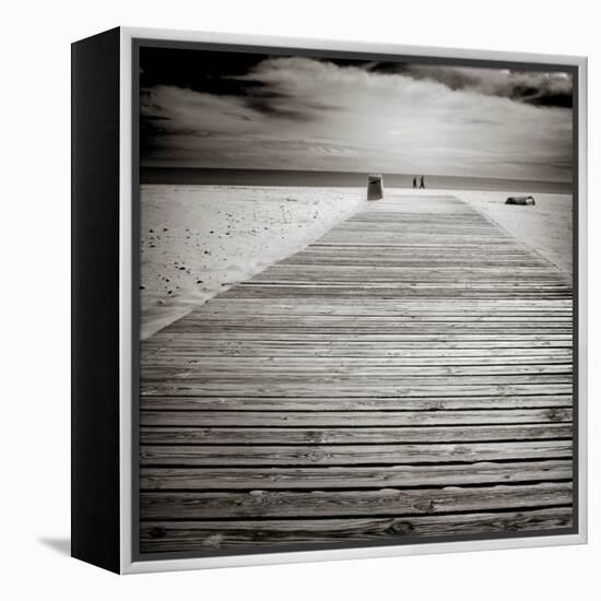 Beach View with Timber Jetty-Luis Beltran-Framed Premier Image Canvas