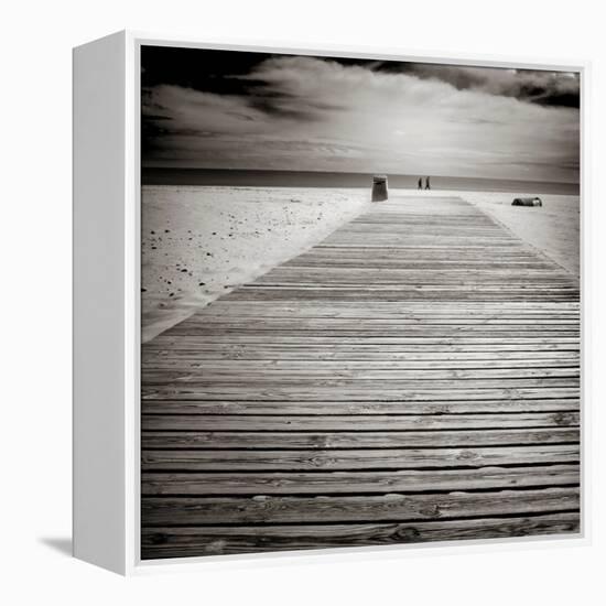 Beach View with Timber Jetty-Luis Beltran-Framed Premier Image Canvas