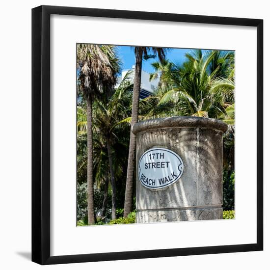 Beach Walk Sign - 17th Street - Miami Beach - Florida-Philippe Hugonnard-Framed Photographic Print