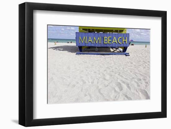 Beach Watch-Tower '5 St', Lifeguard Tower, Atlantic, Miami South Beach, Art Deco District-Axel Schmies-Framed Photographic Print