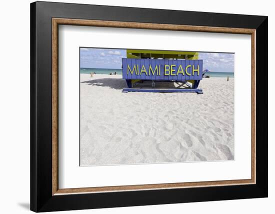 Beach Watch-Tower '5 St', Lifeguard Tower, Atlantic, Miami South Beach, Art Deco District-Axel Schmies-Framed Photographic Print