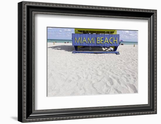 Beach Watch-Tower '5 St', Lifeguard Tower, Atlantic, Miami South Beach, Art Deco District-Axel Schmies-Framed Photographic Print