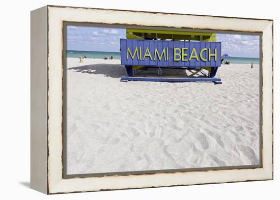 Beach Watch-Tower '5 St', Lifeguard Tower, Atlantic, Miami South Beach, Art Deco District-Axel Schmies-Framed Premier Image Canvas