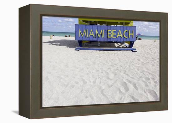 Beach Watch-Tower '5 St', Lifeguard Tower, Atlantic, Miami South Beach, Art Deco District-Axel Schmies-Framed Premier Image Canvas