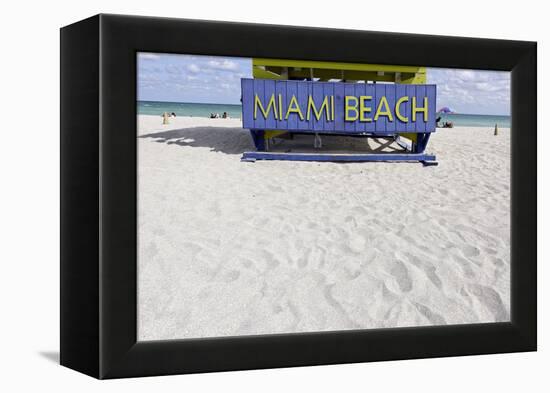 Beach Watch-Tower '5 St', Lifeguard Tower, Atlantic, Miami South Beach, Art Deco District-Axel Schmies-Framed Premier Image Canvas