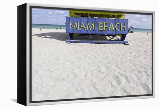 Beach Watch-Tower '5 St', Lifeguard Tower, Atlantic, Miami South Beach, Art Deco District-Axel Schmies-Framed Premier Image Canvas