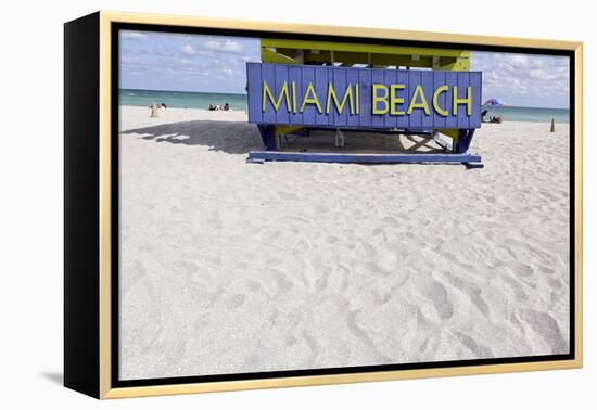 Beach Watch-Tower '5 St', Lifeguard Tower, Atlantic, Miami South Beach, Art Deco District-Axel Schmies-Framed Premier Image Canvas