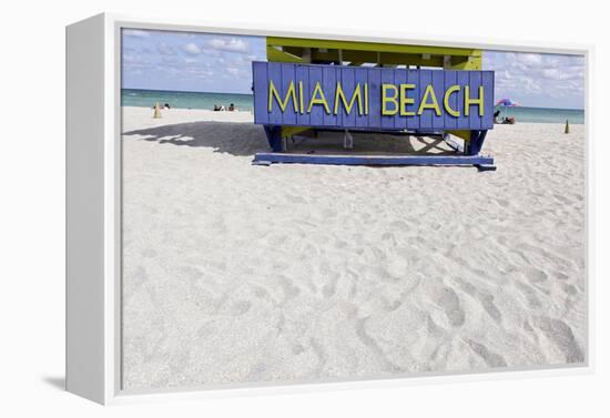 Beach Watch-Tower '5 St', Lifeguard Tower, Atlantic, Miami South Beach, Art Deco District-Axel Schmies-Framed Premier Image Canvas