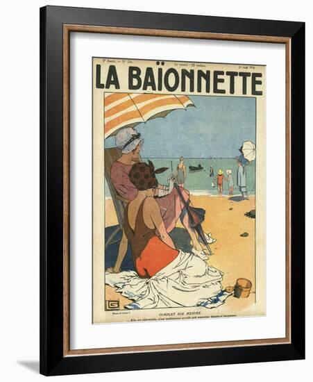 Beach Watchers-Georges Leonnec-Framed Art Print