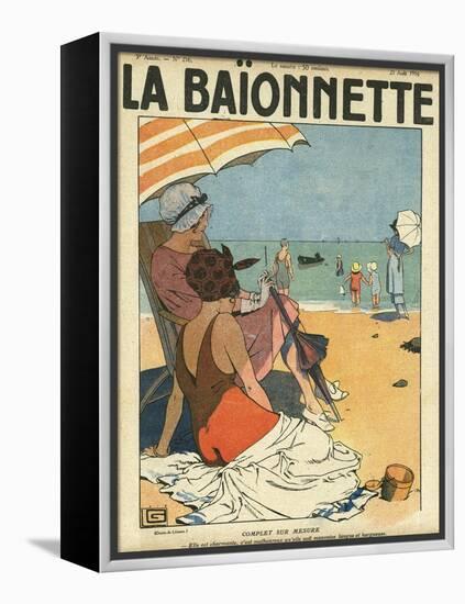 Beach Watchers-Georges Leonnec-Framed Stretched Canvas